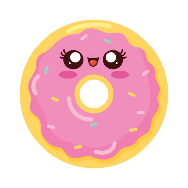 Donut Kawaii tatlı yemek karakteri