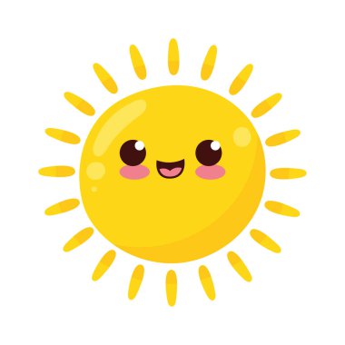 Sun Kawaii tarzı komik karakter.