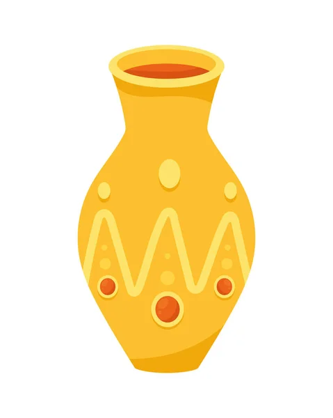 Gold Egyptian Jar Culture Icon — Stock Vector