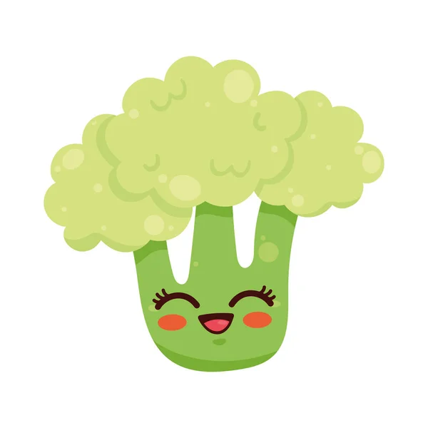 Brokkoli Kawaii Gemüse Comic Figur — Stockvektor