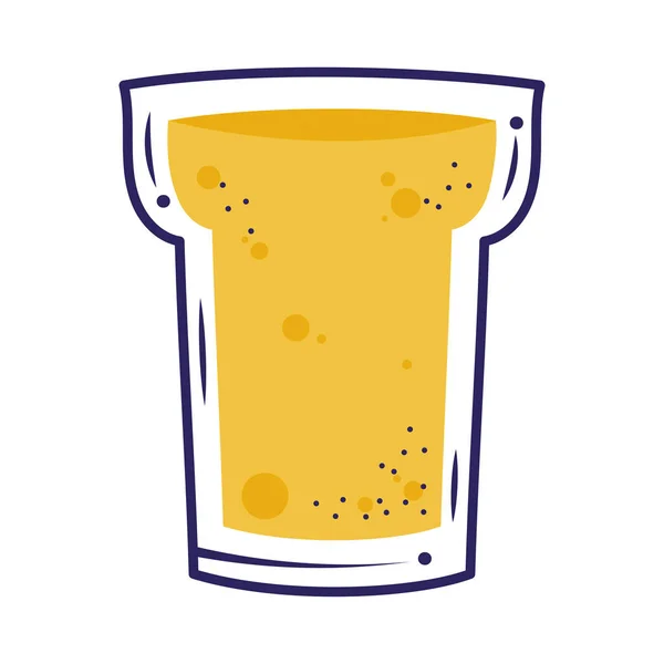 Ícone Isolado Vidro Bebida Amarela — Vetor de Stock