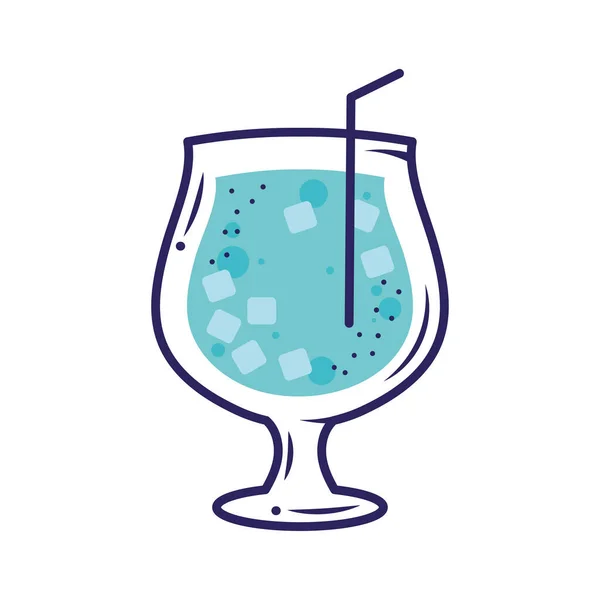 Mavi Tropikal Kokteyl Bardağı Simgesi — Stok Vektör