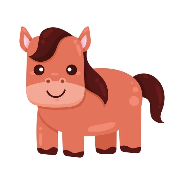 Cute Horse Farm Animal Character — ストックベクタ