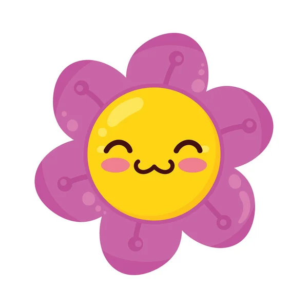 Flor Kawaii Carácter Estilo Cómico — Vector de stock