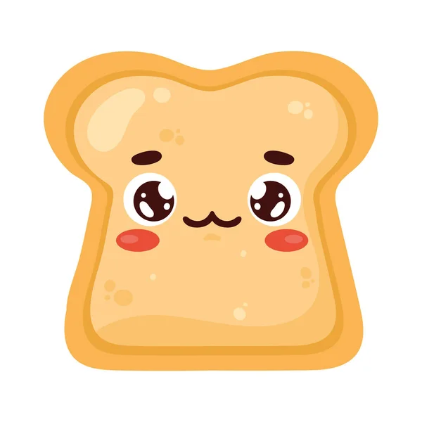 Ψωμί Τοστ Kawaii Χαρακτήρα Τροφίμων — Διανυσματικό Αρχείο