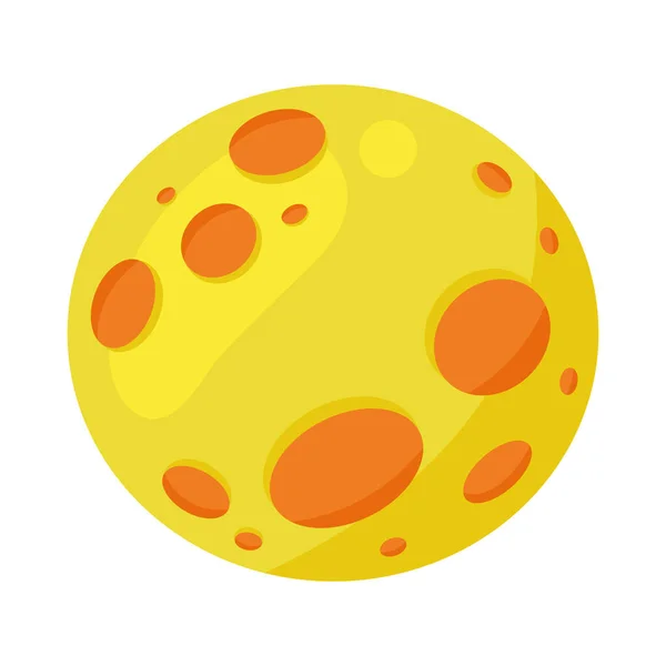 Planeta Amarillo Espacio Icono Exterior — Vector de stock