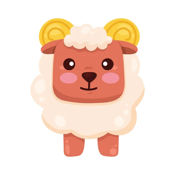 可爱的羊场动物性格 — 图库矢量图片