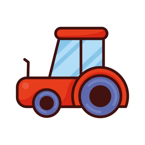 Roter Traktor Fahrzeug Bauernhof Symbol — Stockvektor