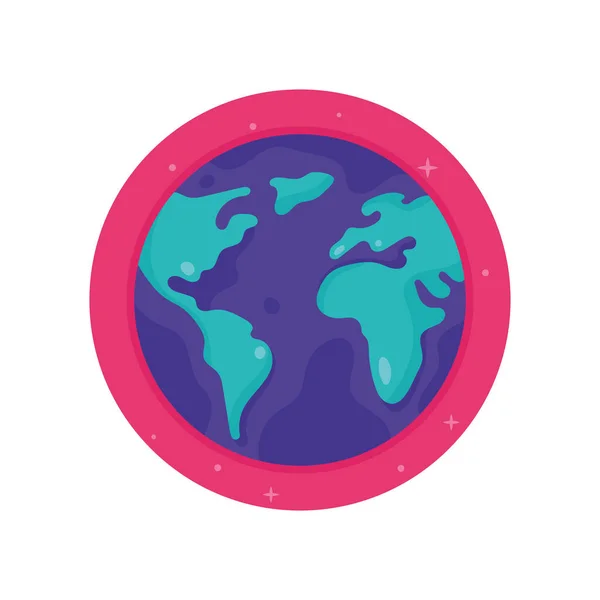 Aarde Planeet Ruimte Buitenste Sticker — Stockvector