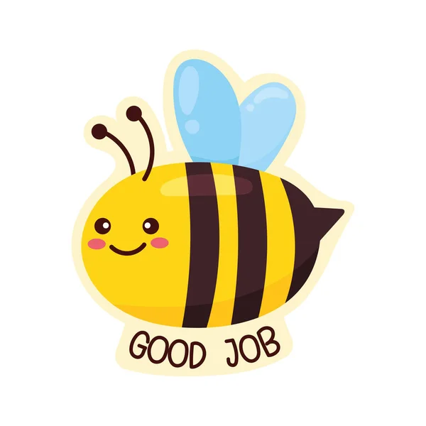 Bee Good Job Positive Sticker — Stock Vector