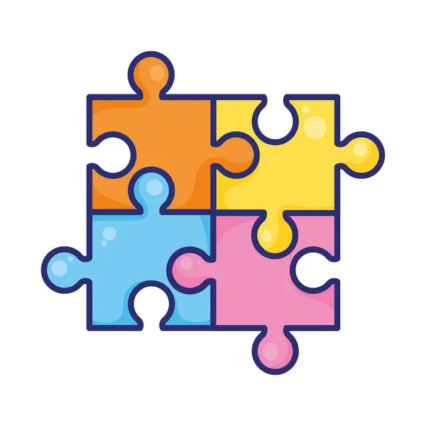 Puzzle Hry Kusy Izolované Ikony — Stockový vektor