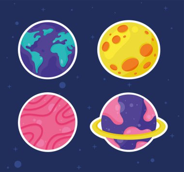 dört boşluk dış set simgesi