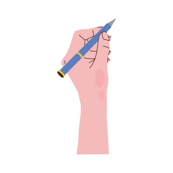 Linke Hand Schreibt Mit Stift — Stockvektor