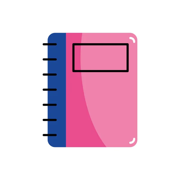 Roze Notebook Aanbod Onderwijs Icoon — Stockvector