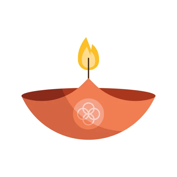 印度文化蜡烛宗教图标 — 图库矢量图片