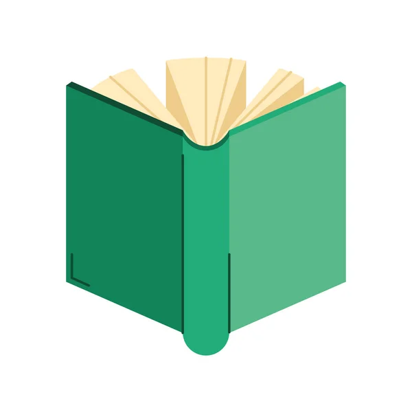 Zelená Ikona Otevření Učebnice — Stockový vektor