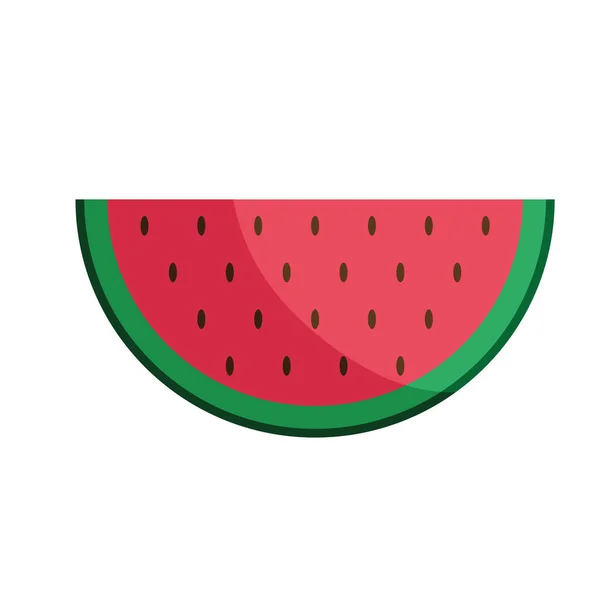 Fresh Watermelon Fruit Portion Icon — Vetor de Stock