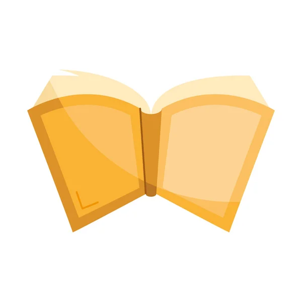 Yellow Text Book Open Icon — Stock Vector