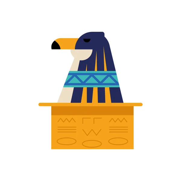Horus Egyptian Culture Statue Icon — Stock Vector