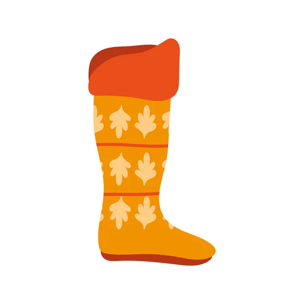 Autumn Seasonal Boot Fashion Icon — Stock Vector
