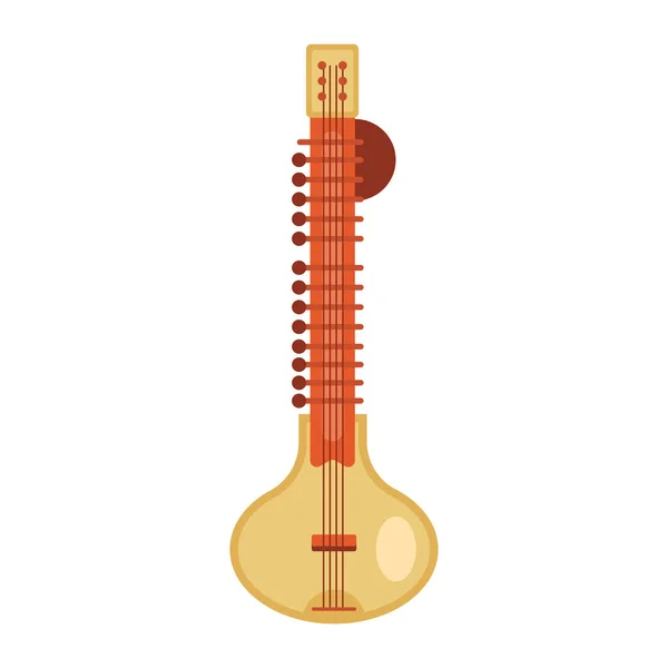 Indian Guitar Musical Instrument Icon — Stock Vector