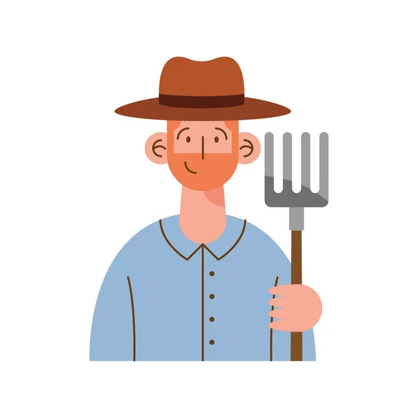 Farmer Male Professional Worker Character — Stock Vector