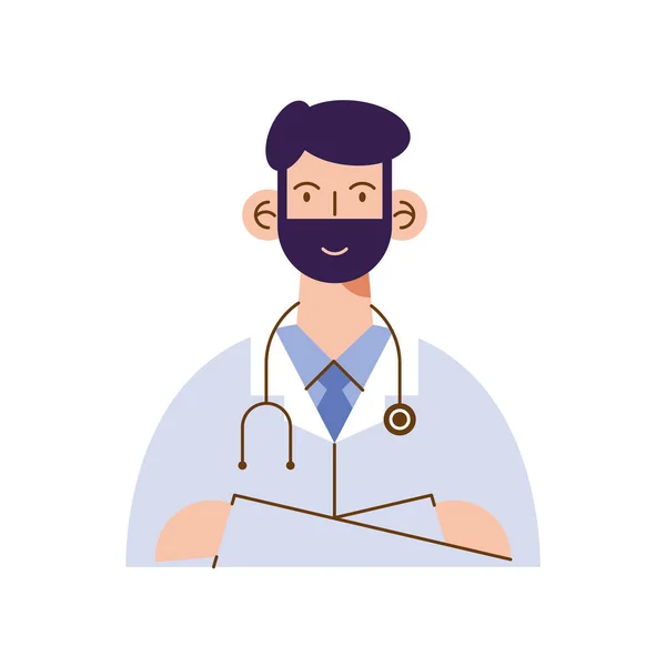 Doctor Male Professional Worker Character — Stock Vector