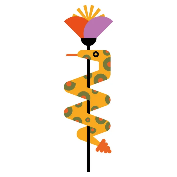 Snake Flower Nature Icon — Stock Vector