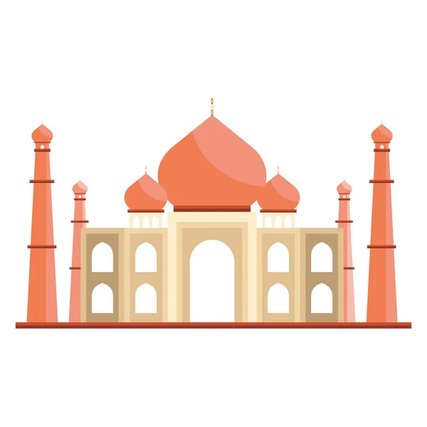 Taj Mahal Indisches Wahrzeichen — Stockvektor