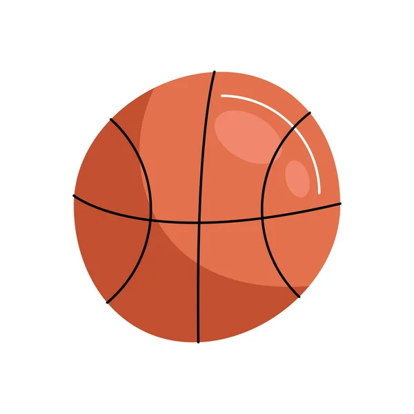 Ballon Basket Ball Icône Équipement Sportif — Image vectorielle