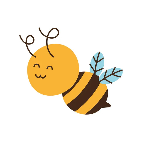 Cute Bee Flying Animal Icon — Stock Vector