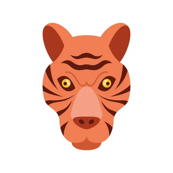 Testa Tigre Animale Icona Felina — Vettoriale Stock