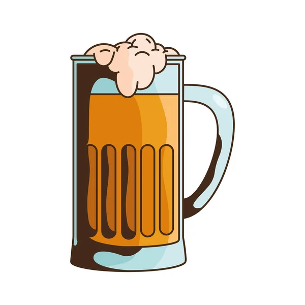 Pot Bière Doré Icône Isolée — Image vectorielle
