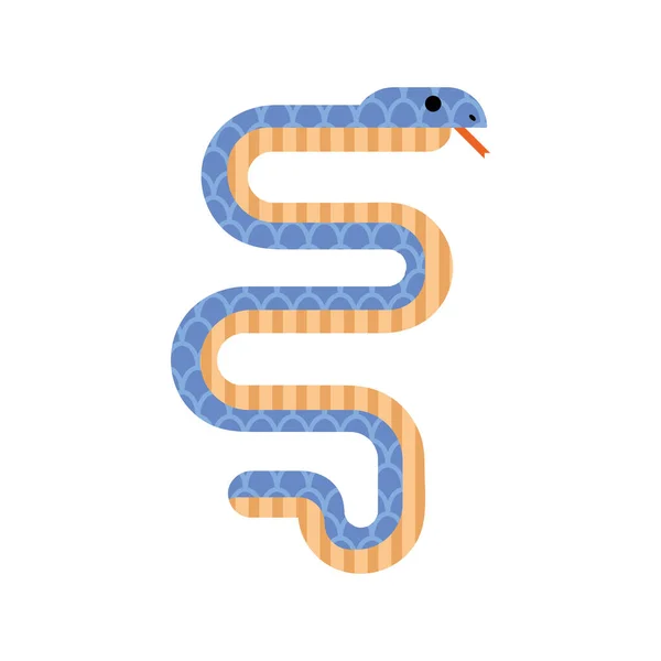 Serpent Bleu Jaune Icône Sauvage — Image vectorielle
