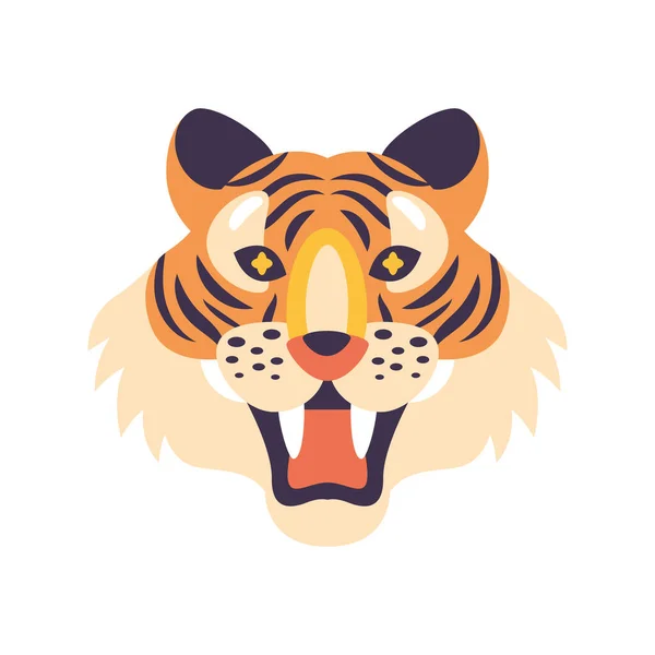 Tigru Salbatic Feline Cap Animal — Vector de stoc