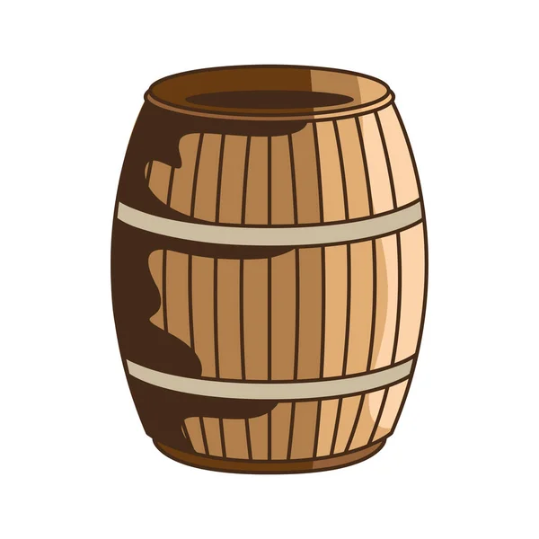 Dřevěný Sud Pivo Izolované Ikony — Stockový vektor