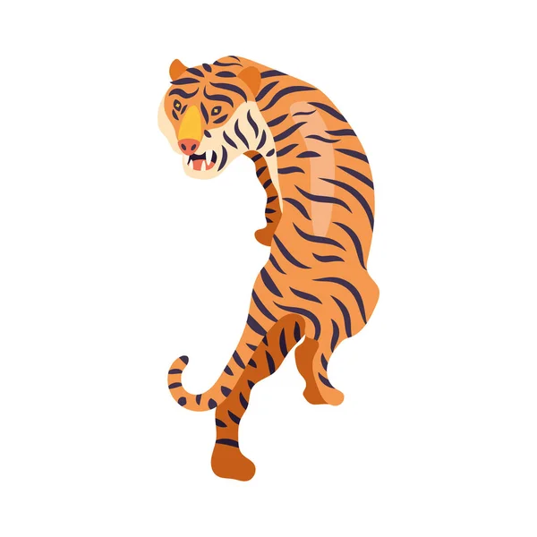 Tiger Wilde Katzen Tier Ikone — Stockvektor