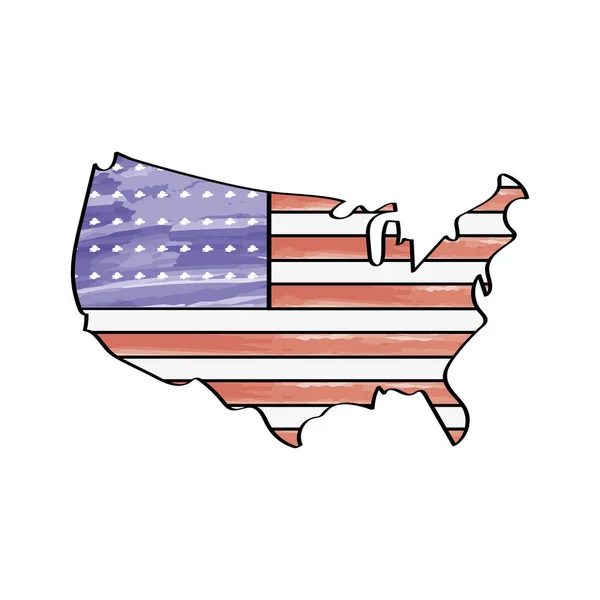 Usa Flag Map Icon — Stock Vector