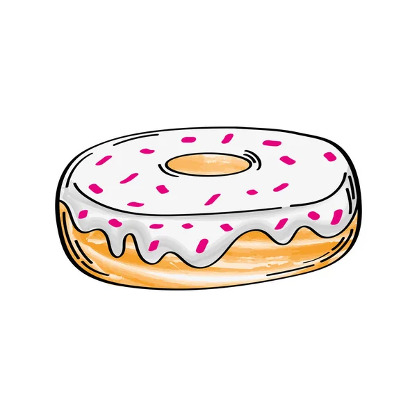 Süßer Donut Köstliches Gebäck Symbol — Stockvektor