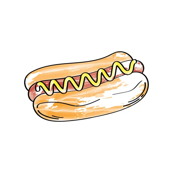Delicioso Cachorro Quente Fast Food —  Vetores de Stock