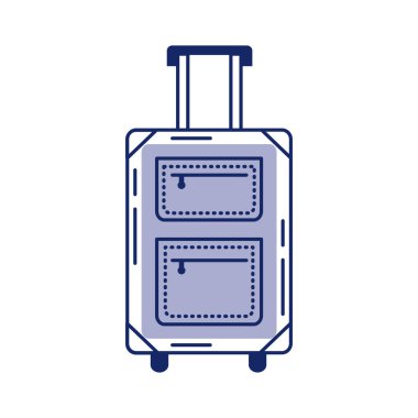 Leylak valiz seyahat simgesi izole