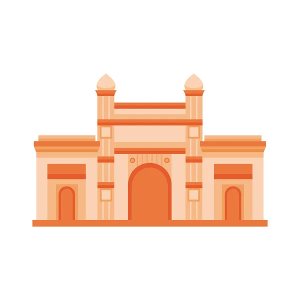 印度庙宇建筑孤立的图标 — 图库矢量图片