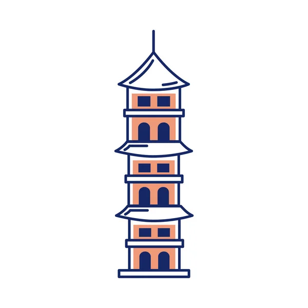 Icono Torre Del Templo Chino — Archivo Imágenes Vectoriales