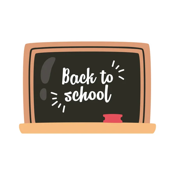 Terug Naar School Belettering Schoolbord Icoon — Stockvector