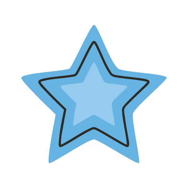 Blue Star Silhouette Isolated Icon — Stock Vector