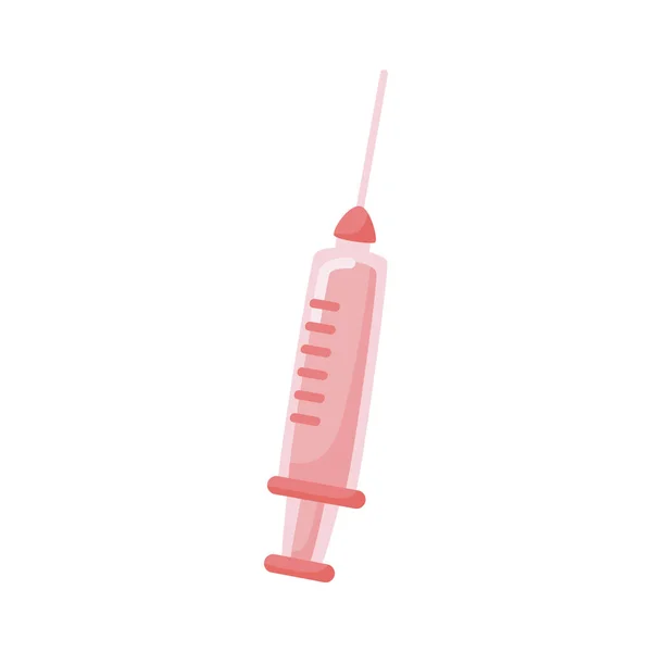 Pink Injection Syringe Medical Icon — Stock Vector