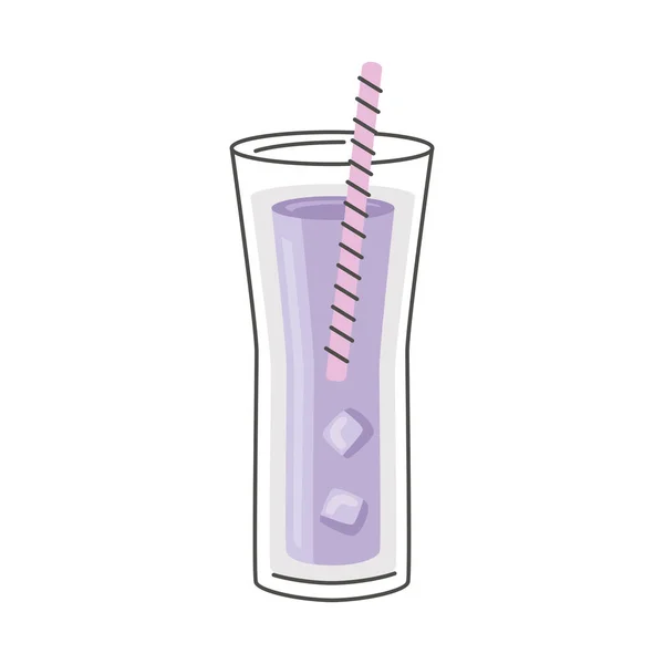 Fliederfarbenes Getränk Glas Symbol — Stockvektor