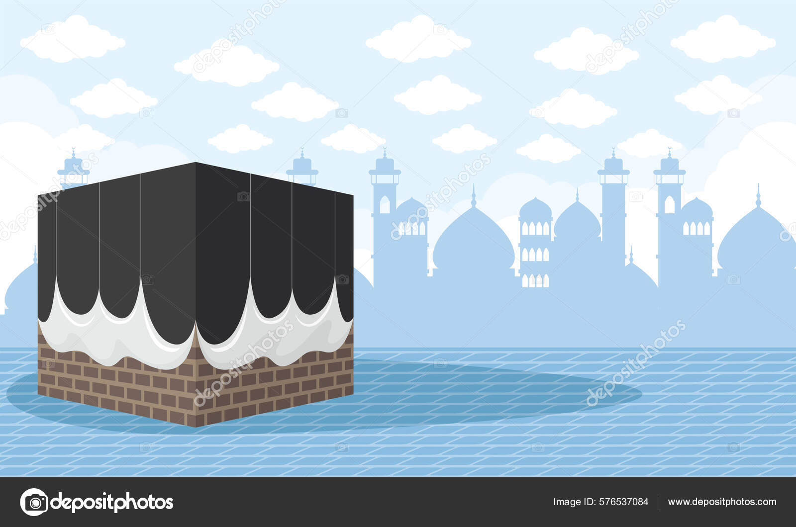 Kaaba Mosques Islamic Pilgrimage Stock Vector by ©yupiramos 576537084