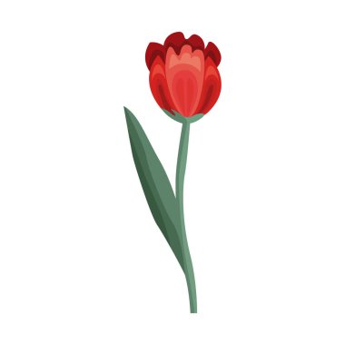 Gül çiçeği ve yaprak doğa ikonu