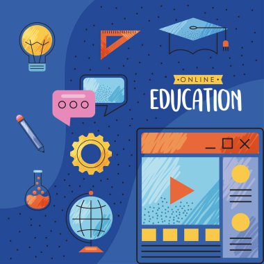 Web sayfası simgeleriyle çevrimiçi eğitim